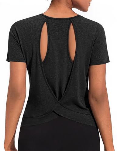 Gyabnw Sport Shirts für Damen Kurzarm Rundhals Funktionsshirt Oberteile Atmungsaktiv Leichtes Sport Top Für Fitness Gyabnw Sport Shirts für Damen Kurzarm Rundhals Funktionsshirt Oberteile Atmungsaktiv Leichtes Sport Top Für Fitness