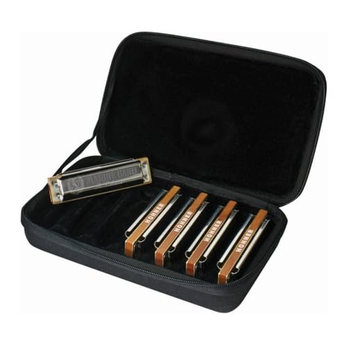 Hohner Marine Band 1896 Diatonic Harmonica with Brass Body, Curved Covers, and Side Vents (Stainless Steel, 5-Pack)