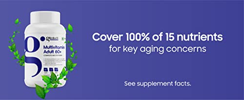 Image of GLIMLACH Multivitamins For 60+ Age, 50 Multivitamin Tablets, with Zinc, Vitamin C, Vitamin D3, Multiminerals and Enhances Energy, Stamina & Immunity | Tablet Combination for Adults 60 Plus | Multivitamin and Mineral Blend Tablet Pack