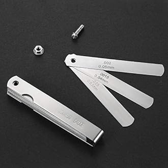 Hotop Stainless Steel Feeler Gauge Dual Marked Metric and Imperial Measuring Tool (0.04-0.63 mm, 26 Blades)