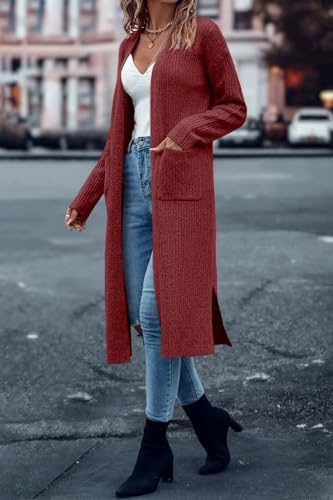 Image of Danedvi Long Cardigan Sweaters Women Trendy Open Front Coat with Pockets