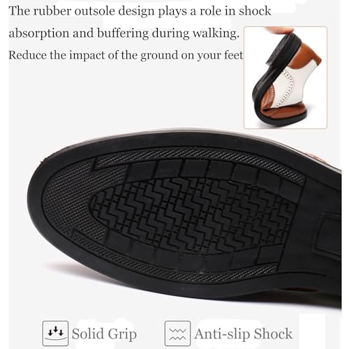 Men's Wingtip Patchwork Two Tone Brogue Oxfords Shoes Fashion Hand Stitched Round-Toe Lace up Low Top Leather Dress Shoes Comfortable Casual Business Formal Derby Shoes3