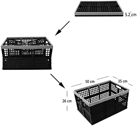 Gloreen 42-Liter Plastic Folding Storage Crate, Large Collapsible Storage Crates, 4 Packs