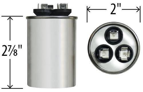 1086677 - ICP Genteq Replacement Round Dual Run Capacitor 30/3 uf MFD 370 Volt VAC