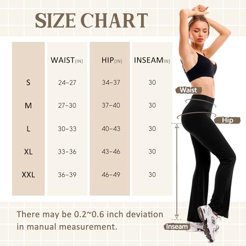 walifrey flare leggings with pocket for womenhigh waisted opaque flare pants for yoga workout