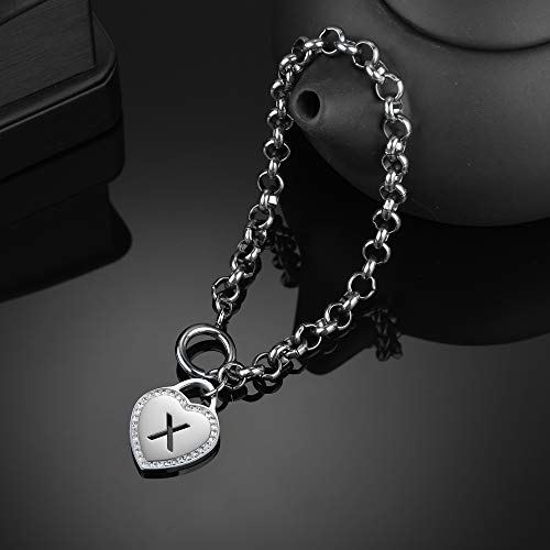 Image of CaleesLLC Letter A to Z Initial Charm Bracelet Adjustable Stainless Steel Anklet Personalized Wrist Link for Women