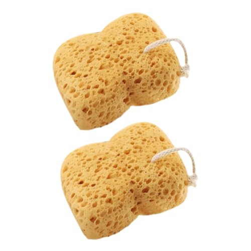 Healvian 2 Piezas Esponja natural de matorral depurador de cuerpo para hombre exfoliante corporal exfoliante paño exfoliante coreano accesorios de ducha Light Brown