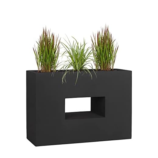 Pflanzwerk® Maceta Vista Antracita 52x75x27cm *Resistente a Las heladas* *Protección UV* *Calidad Europeo*