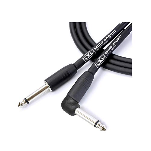 CABO DE GUITARRA NINJA L CABLE 0,20 MM CONECTOR P10/P10 90° 25FT 7,62 METRO PRETO - SANTO ANGELO