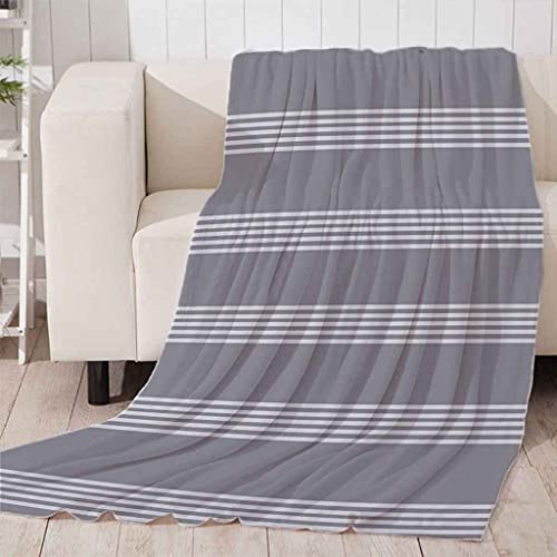 Couverture microfibre douce à lignes 3D grises pour intérieur moderne - 4