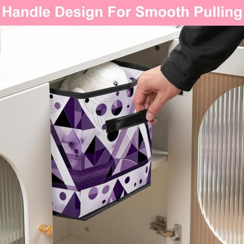 Boîte de rangement pliable durable et bac solide à motif géométrique
