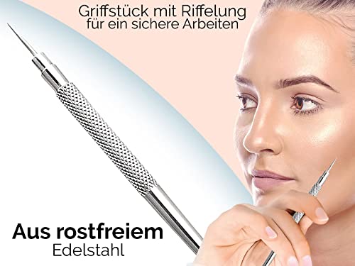 Mitesserentferner Milienöffner Komedonenquetscher aus rostfreiem Edelstahl zum Öffnen von Mitessern und Pickeln