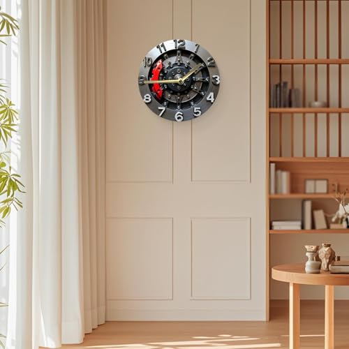 Reloj de pared analógico con diseño mecánico 25 cm miniatura 5