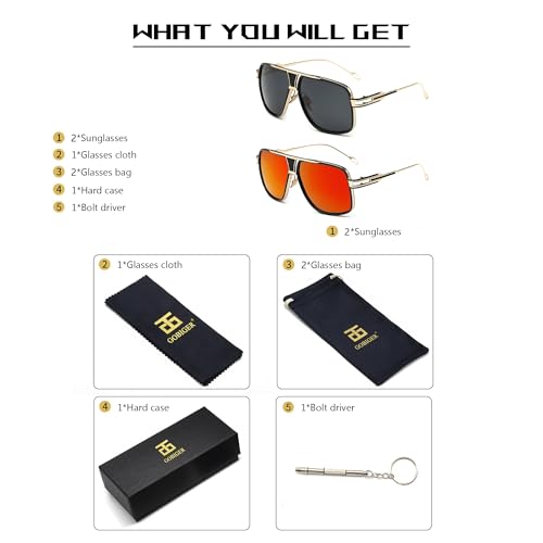 Image of Aviator Sunglasses for Men Retro Fashion Gold Oversized 70s shades | Disco Party Casual Lentes De Sol Hombre Large Big Designer 70s Outfits Sun Glasses Cool Metal Vintage Stylish Tinted Eyewear