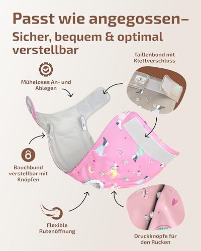 Hundewindeln für Hündinnen, Rüden & Katzen [3 Windeln für Hunde 4-lagiger Kern] Waschbare Läufigkeitshose für Hündinnen [Hundehöschen Läufigkeit & Inkontinenz] (Rosa | Pink | Beige, S, 3, stück)