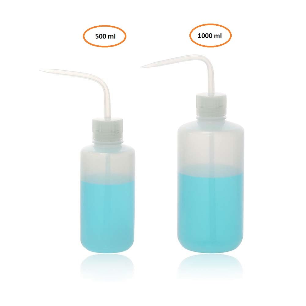 KENZIUM - Confezione 2 x Spruzzette di Sicurezza | Volume: 1 x 500 ml y 1 x 1000 ml | Plastica | Collo Stretto | Ideale per Laboratorio ed Educazione