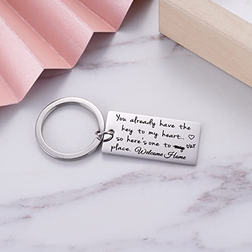 Key To Our Home Keychain, First Home Keyring Gifts For Boyfriend, Moving In Together Key Chain, New Apartment Gift For Couples, House Warming Gift For Girlfriend, Homeowners Gift #TOP1