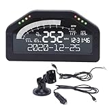 Race Display, LCD Dash Meter with 8 Light Compatible with Universal Car, Digital Racing Gauge for Panel