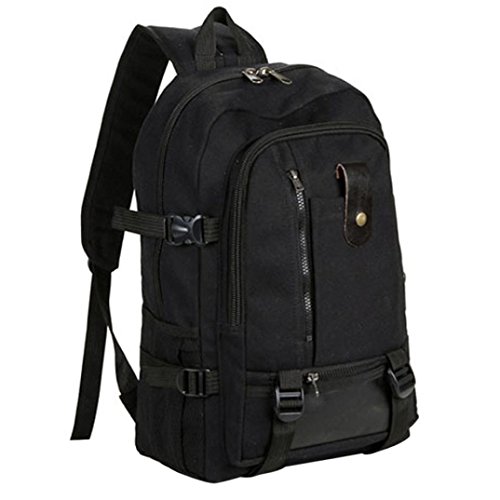 Preisvergleich Produktbild Elecenty Unisex Segeltuch Rucksackhandtaschen Damen,Männer Bergsteigen-Rucksack Reiserucksack Reise Umhängetasche Reisetasche Elegant Backpack Mode Bag Handtasche (29cm, Schwarz)