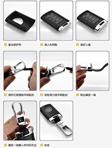 Leather Key Fob Cover W/Keychain For Cadillac Ats Cts Escalade Chevrolet Corvette C7 #TOP4