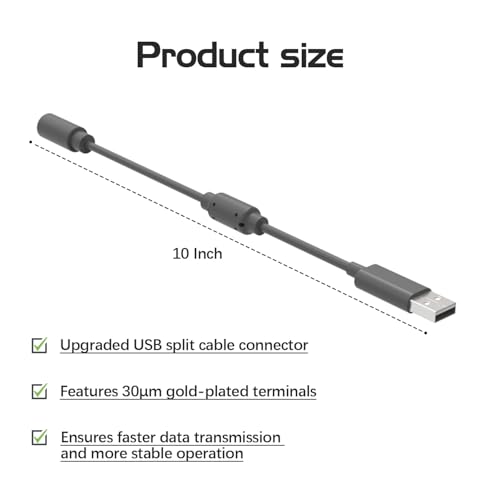 Image of USB Breakaway Cable Compatible with Logitech G920 G923 G27 G29 Driving Force,for Thrustmaster Ferrari 458 Spider Racing Wheel Cord, Guitar Hero & Xbox USB Plug（2 Pack）