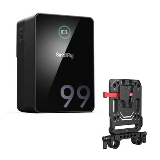 SMALLRIG Batterie V Mount VB99 Pro, Mini Batterie 99 Wh / 6800 mAh avec PD 100 W USB-C Charge Rapide, Plaque de Batterie V-Mount, Support V-Lock avec Double Pince à Tige de 15 mm pour Caméra - 5047