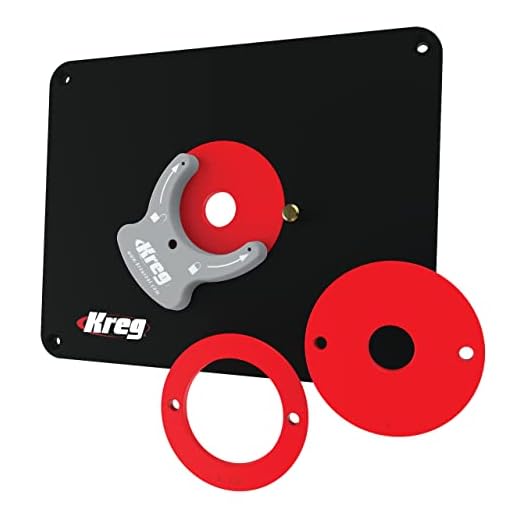 Kreg Tool Precision Router Table Insert Plate w/Level-Loc Rings predrilled for Bosch & Porter Cable Routers (PRS4036)