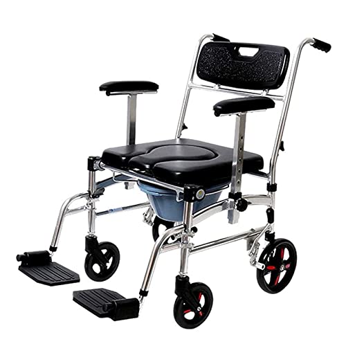 Regulowany fotel prysznicowy Commode z oparciem PU i zdejmowanym pedałem dla osób starszych i niepełnosprawnych, nośność 150 kg