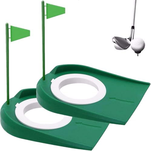 Image of Golf Putting Cup and Flag Putt Training Hole All-Direction Surface Regulation Practice Cups for Men Women Kids Indoor Outdoor Home Office Backyard Golfing