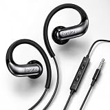 【原音忠実】 イヤホン 有線 耳掛け式 マイク付き Earaku (イアラク) セミオープンイヤー 遅延ゼロ 着信対応 音量調整 クリアな音声 原音そのまま 軽い 耳が痛くならない 通勤ゲーミング/テレワーク/web会議/オンライン会議/授業/スポーツ