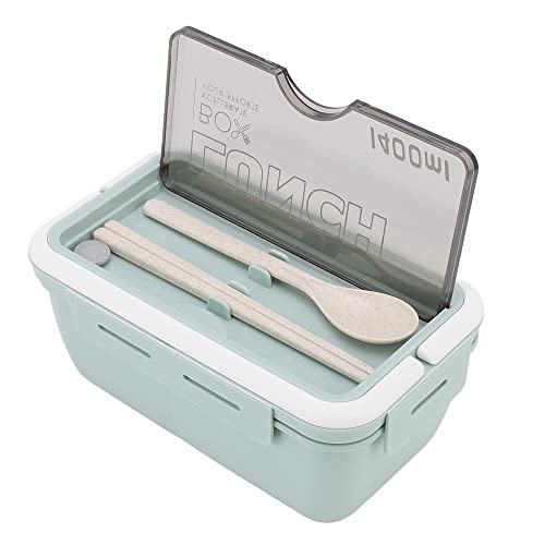 Caja Bento de 3 Compartimentos,Fiambrera Térmica Sellada de 1400ml,Contenedores de Fiambrera para Adultos,Niños Pequeños,a Prueba de Fugas,Microondas(verde) Cover