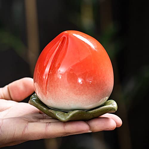 Image of Liang baobao 2pcs Mini Tea Storage Containers Ceramic Longevity Peach Jar for Tea Coffee Food Herb Candy Chocolate Sugar Spices birthday Longevity good luck