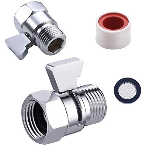Shower Head Shut-Off Valve G1/2" Water Flow Control Valve Shut Off Valve for Shower Head Hand Shower Universal Replacement Part Polished Chrome Cover