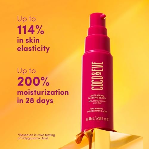 Coco & Eve Anti-Aging Tanning Serum – Selbstbräuner für das Gesicht mit Feuchtigkeitspflege für einen sanften Glow. Natürlicher Bronzer mit… – Ansicht 5