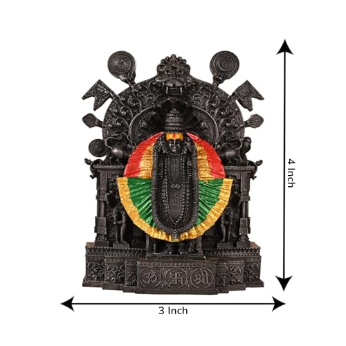Image of KariGhar Resin Kolhapur Mahalaxmi Figurine Statue Idol Perfect for Car Dashboard, Home, House Warming, Festival Gift for Diwali Multicolor 4 Inch