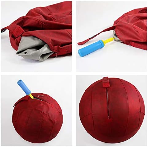Miniatura 4 de Silla de asiento de bola de pilates, pelota de yoga, oficina en casa, incluye pelota de ejercicio interior e inflador
