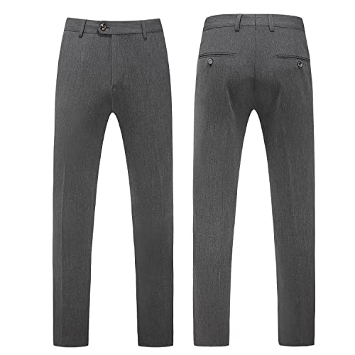 MOGU Mens Suits 3 Piece Double Breasted Suit Solid Blazer Slim Fit Tuxedo Groomsmen Wedding Dinner Formal Dress3