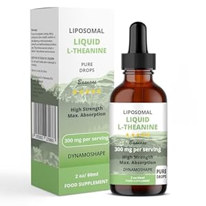 LIPOSOMAL Liquid L-Theanine Drops | L-Theanine for Stress Relief, Relaxation, Focus Without Drowsiness | L-Theanine MAX Absorption | 300mg per Serving | Synergistic with Coffee or Caffeine