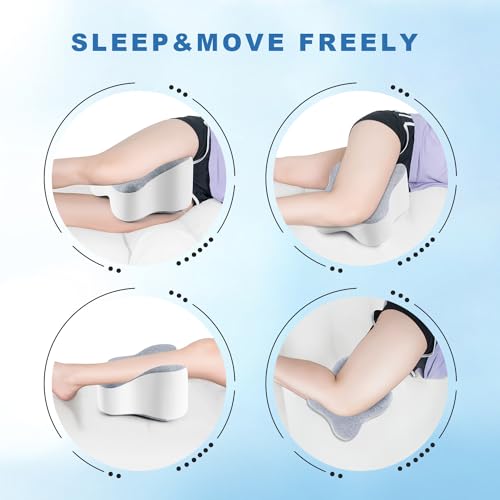 Knee Pillow for Side Sleeper Support Thighs and Knees for Sciatica, Back, HIPS, Knees, Joints Pain Relief - Leg Pillow for Sleeping Between Legs Aligns Spine & Relieves Pressure-Small,Gray
