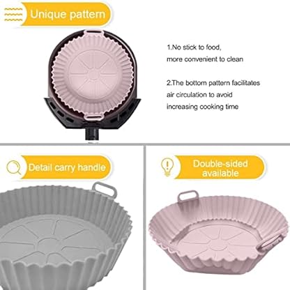 Wresetly Silikontopf für Fritteuse, Zubehör für Fritteuse, Fritteusenkorb, antihaftbeschichtet, wiederverwendbar, für Ofen, Wellenform – Bild 4