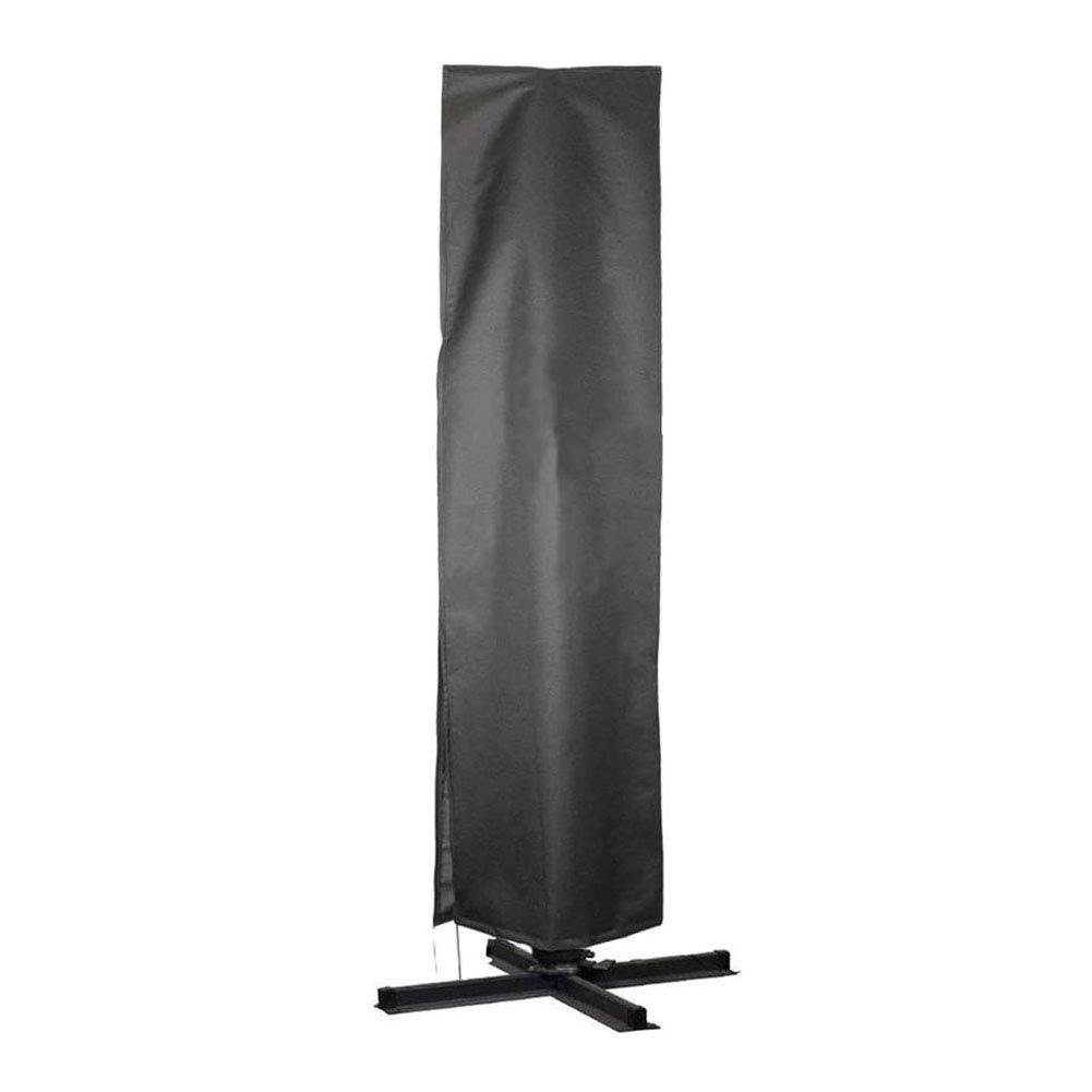 LZQpearl Waterproof Parasol Cover, Heavy Duty Rip Proof Oxford Fabric Extra Large Cantilever Umbrella Cover, Waterproof, Windproof, Anti-UV (Black,262 * 89CM)