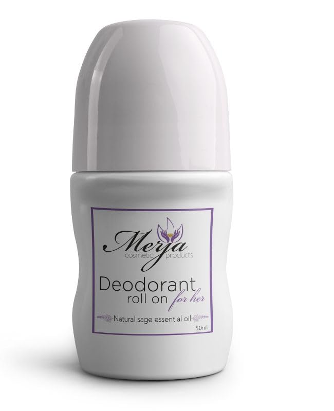 Merja Herbs Natural Sage Roll-On Deodorant for Women, 50ml (Pack of 2)