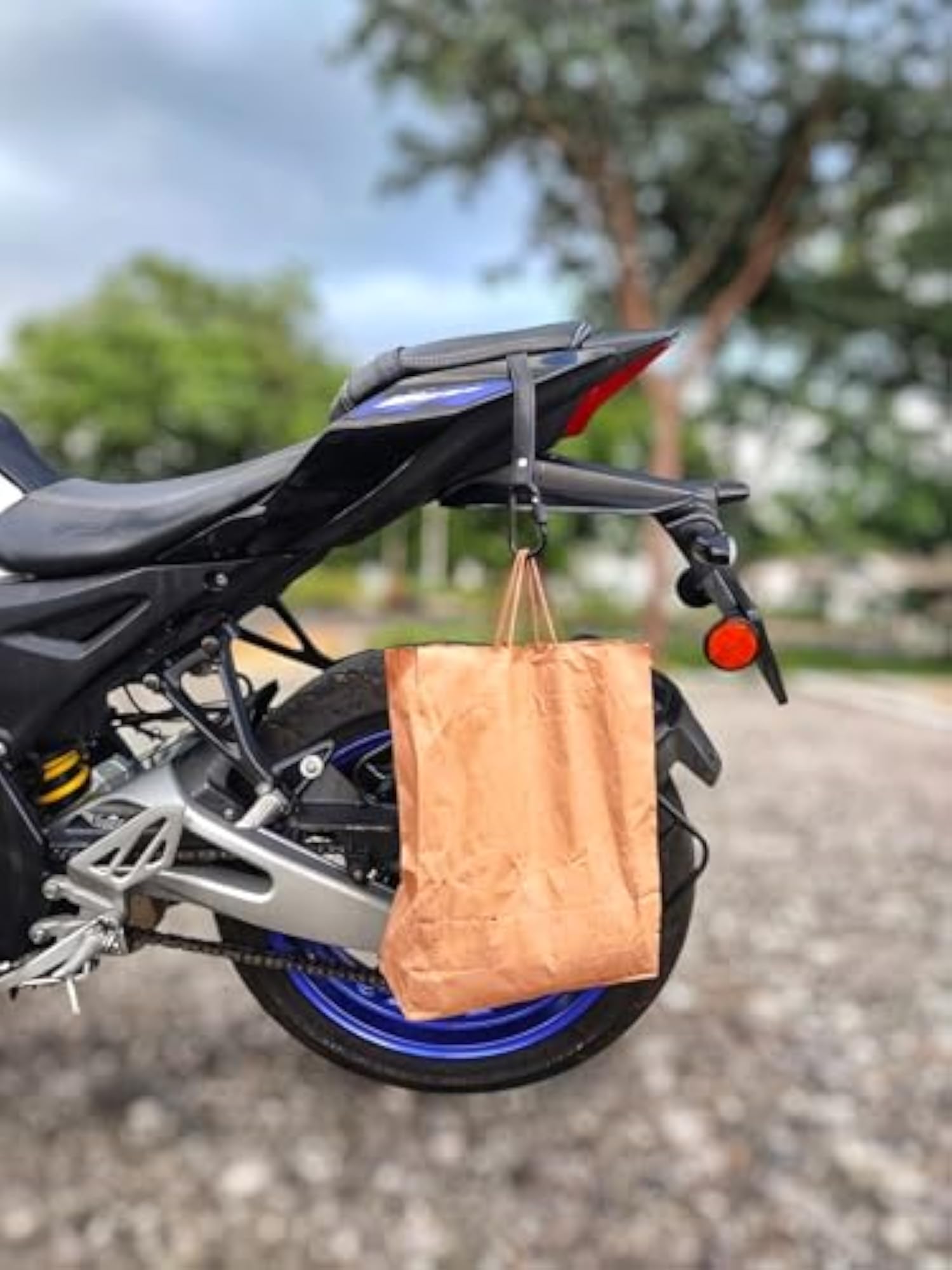 Motorcycle Luggage Hook Strap with Heavy-Duty Leather