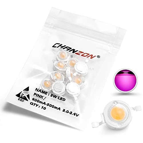 Image of CHANZON 10 pcs High Power Led Chip on Board 3W Pink