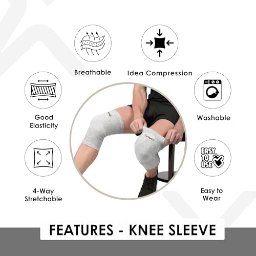 Image of Bamboo Knee Sleeves - Knee Support for Women and Men | Bamboo Compression Knee Sleeves | Perfect Knee Support for Women | Knee Brace for Knee Pain and Enhanced Comfort - XL