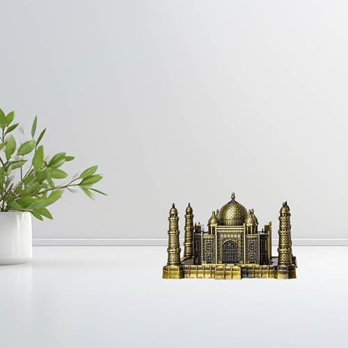 Image of Metal Tajmahal Gift Showpiece, Souvenir, Model, Statue, Replica, Taj Mahal Gift for Love, Home Decor Living Room, Office (Large)