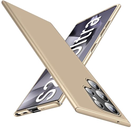 Coque Samsung S25 Ultra 5G PC dur protection fine antichoc élégante couleur or