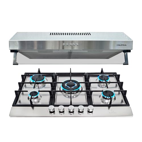 Listado de Parrilla y Campana , listamos los 10 mejores. 39 SUPRA Combo empotrable Prato, Parrilla a gas de 5 quemadores para empotrar de 76 cm Mod. 5Q-PS-76, Campana extractora de tipo pared en acero inoxidable de 76 cm Mod. NUBE A-76