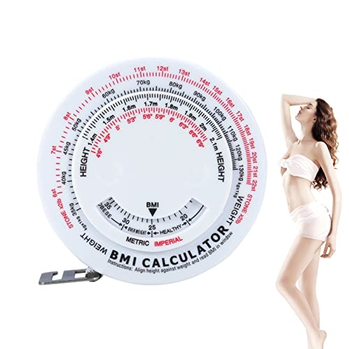 Cinta métrica para el cuerpo, medidor de grasa corporal de belleza, Medida de grasa redonda, Medición de aptitud Cinta métrica corporal retráctil, Manual y la Grasa Corporal Medida de medición