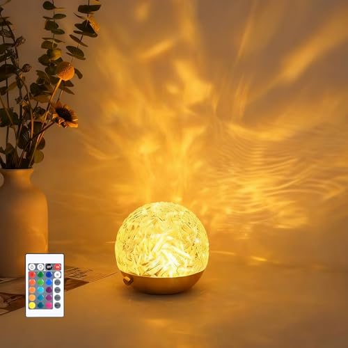 Justup LED Sternenhimmel Projektor, 16 Farben Wave Lamp mit Touch/Fernbedienung, Wasserwellen Lamp Polarlicht Lampe für Schlafzimmer Party, Geschenke für Kinder (Rund)